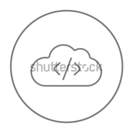Transferring files cloud apps line icon. Stock photo © RAStudio