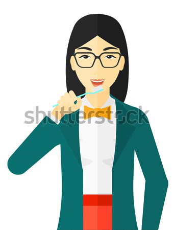 Embarrassed woman in glasses. Stock photo © RAStudio