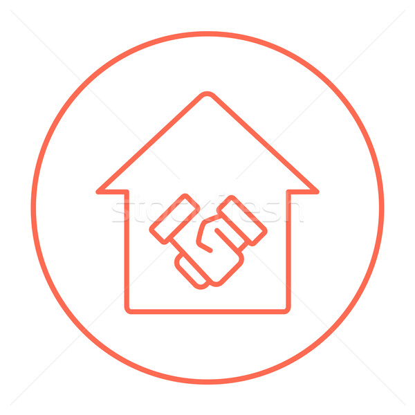 Apretón de manos exitoso inmobiliario transacción línea icono Foto stock © RAStudio