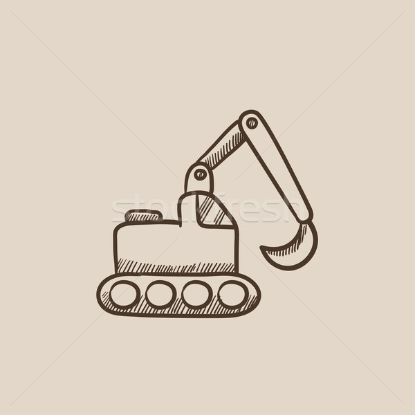 Excavadora boceto icono web móviles infografía Foto stock © RAStudio
