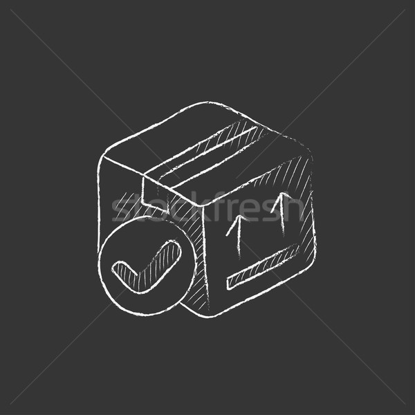 Carton package box. Drawn in chalk icon. Stock photo © RAStudio