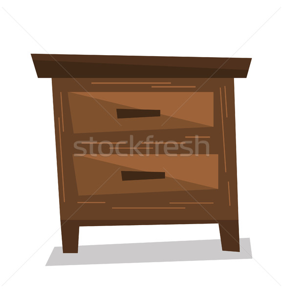 Brown bedside table vector illustration. Stock photo © RAStudio