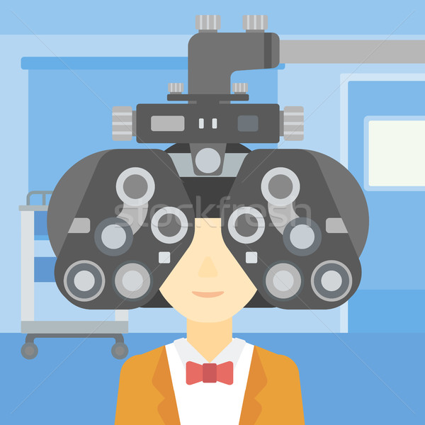 Patient during eye examination vector illustration Stock photo © RAStudio