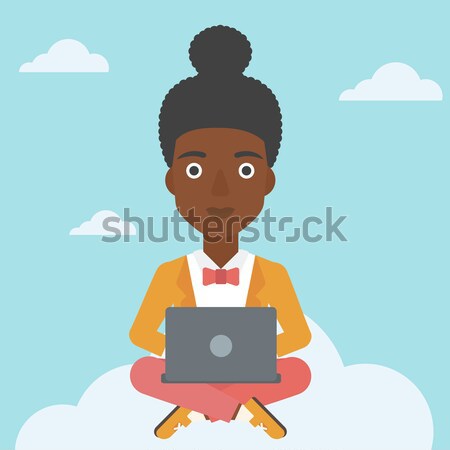 Woman using cloud computing technology. Stock photo © RAStudio
