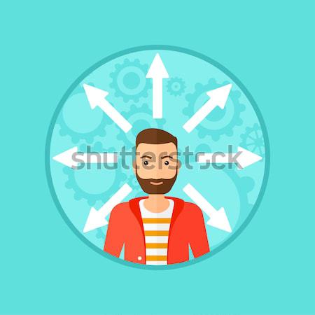 Man choosing carrer way vector illustration. Stock photo © RAStudio