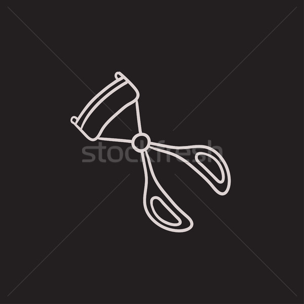 Eyelash curler sketch icon. Stock photo © RAStudio