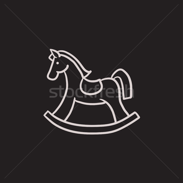 Koń na biegunach szkic ikona wektora odizolowany Zdjęcia stock © RAStudio