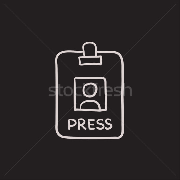 Press pass ID card sketch icon. Stock photo © RAStudio