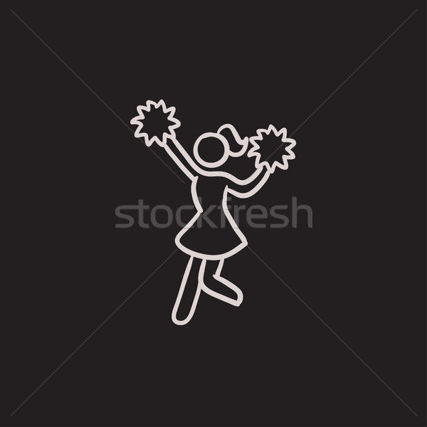 Cheerleader croquis icône vecteur isolé dessinés à la main [[stock_photo]] © RAStudio
