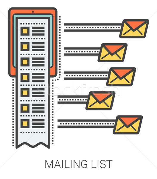 Mailing list line infographic. Stock photo © RAStudio