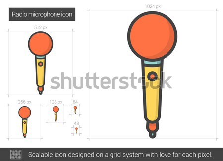 Radio microphone line icon. Stock photo © RAStudio