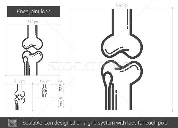 Stock photo: Knee joint line icon.