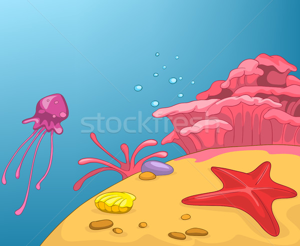 Cartoon подводного жизни рисованной морем пейзаж Сток-фото © RAStudio