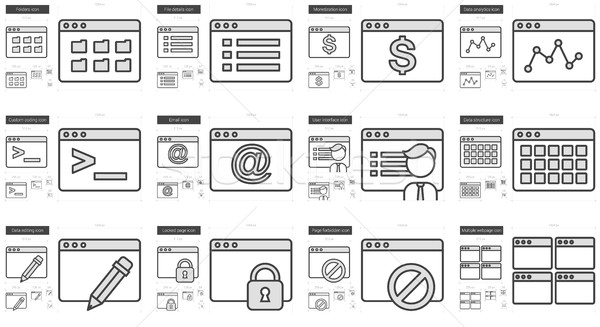 Application line icon set. Stock photo © RAStudio