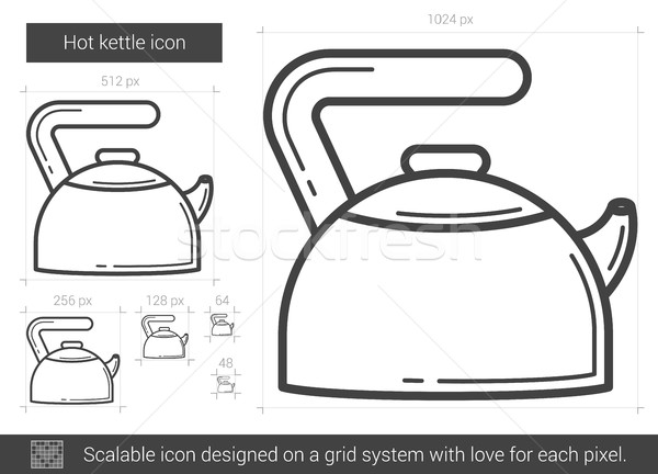 Stock photo: Hot kettle line icon.