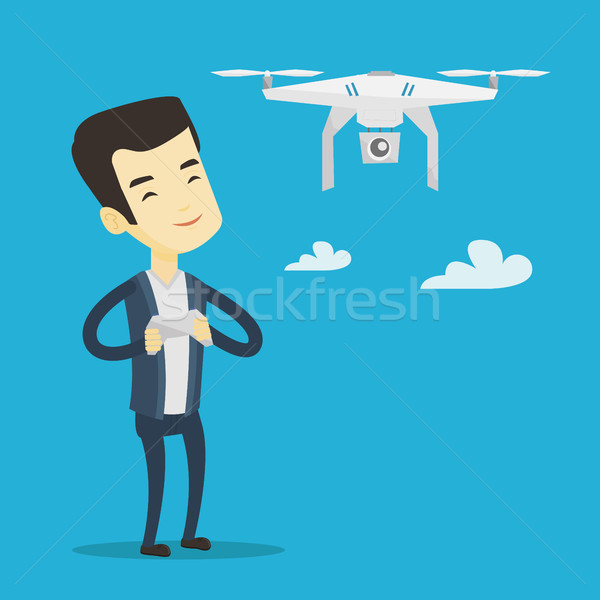 Man flying drone vector illustration. Stock photo © RAStudio