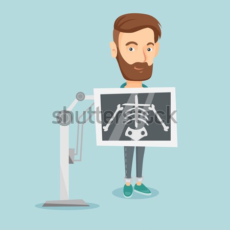 Stock fotó: Beteg · röntgen · eljárás · fiatal · afrikai · mellkas