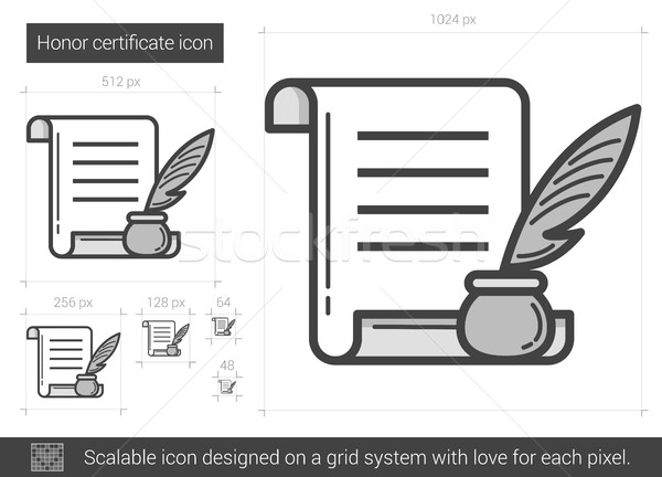 Eren certificaat lijn icon vector geïsoleerd Stockfoto © RAStudio