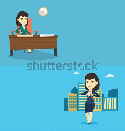 Twee business banners ruimte tekst vector Stockfoto © RAStudio