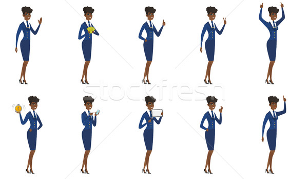Vector set of stewardess characters. Stock photo © RAStudio