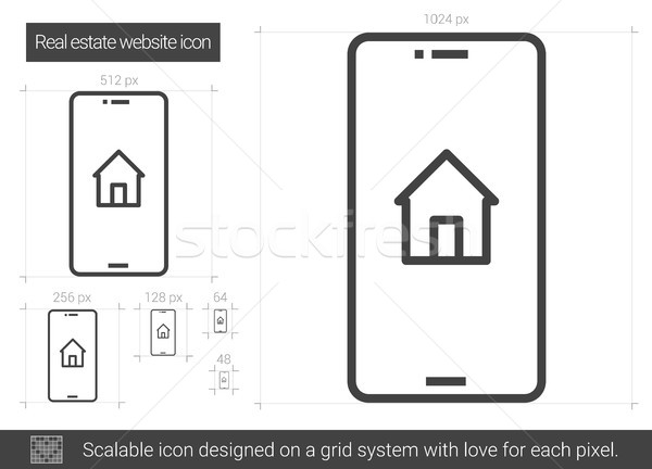 Foto d'archivio: Immobiliari · sito · line · icona · vettore · isolato