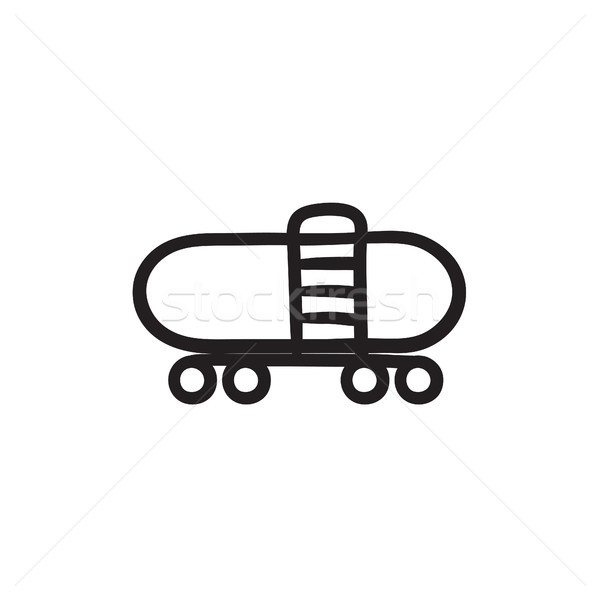 Eisenbahn Zisterne Skizze Symbol Vektor isoliert Stock foto © RAStudio