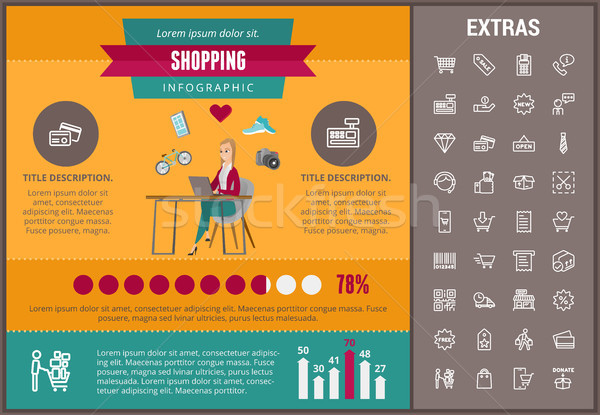 Vásárlás infografika sablon elemek ikonok testreszabható Stock fotó © RAStudio