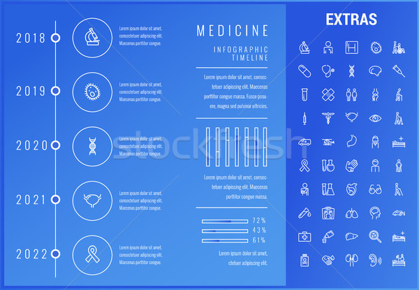 Medicină sablon element icoane timeline Imagine de stoc © RAStudio