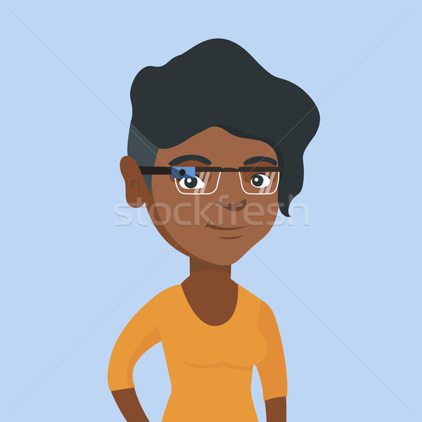 Young african-american woman wearing smart glasses Stock photo © RAStudio