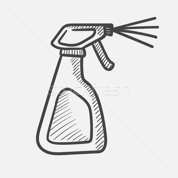 Foto stock: Limpeza · spray · garrafa · esboço · ícone