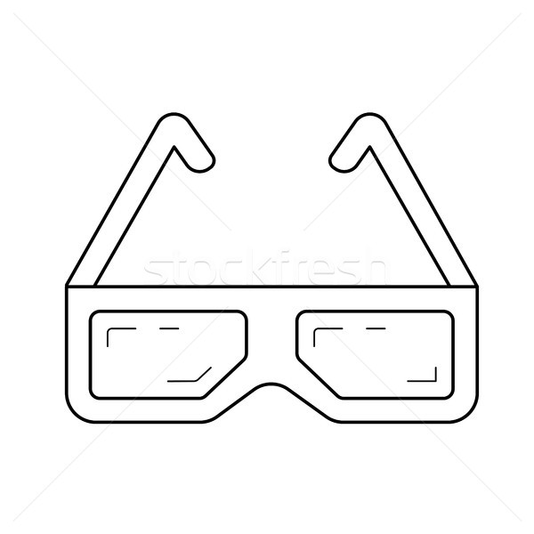 Three d cinema glasses line icon. Stock photo © RAStudio