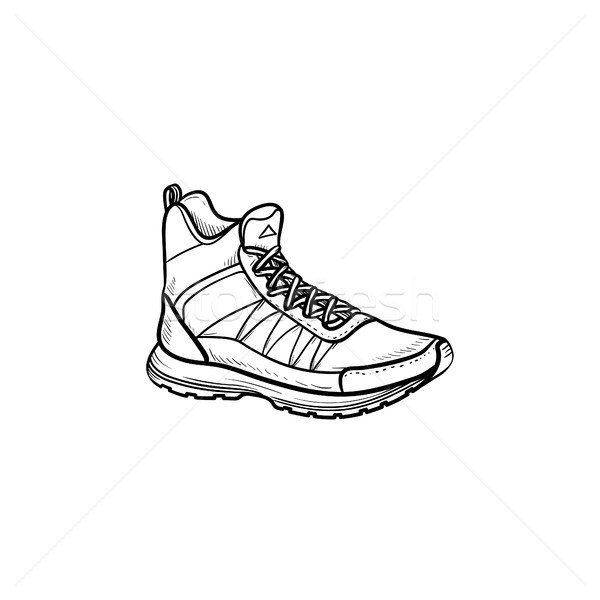 Hiking boot hand drawn outline doodle icon. Stock photo © RAStudio