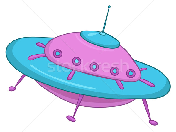 Cartoon UFO иллюстрация изолированный белый вектора Сток-фото © RAStudio