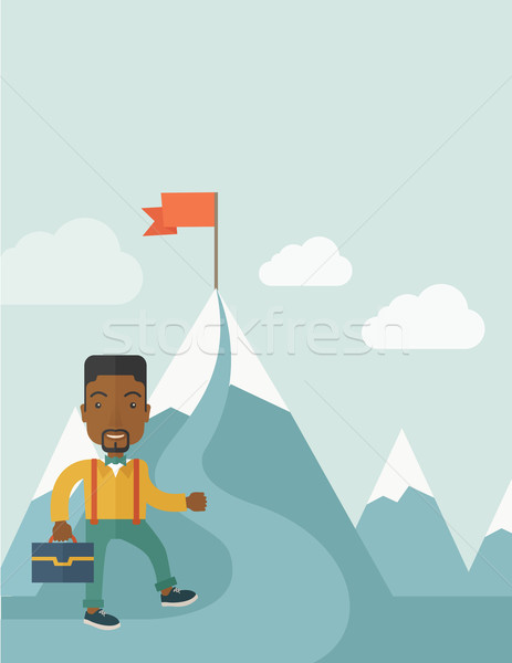 African businessman holding his bag. Stock photo © RAStudio
