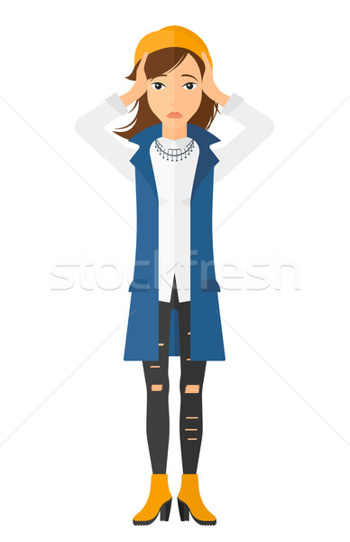 Femme tête désespérée désappointé jeune femme permanent [[stock_photo]] © RAStudio