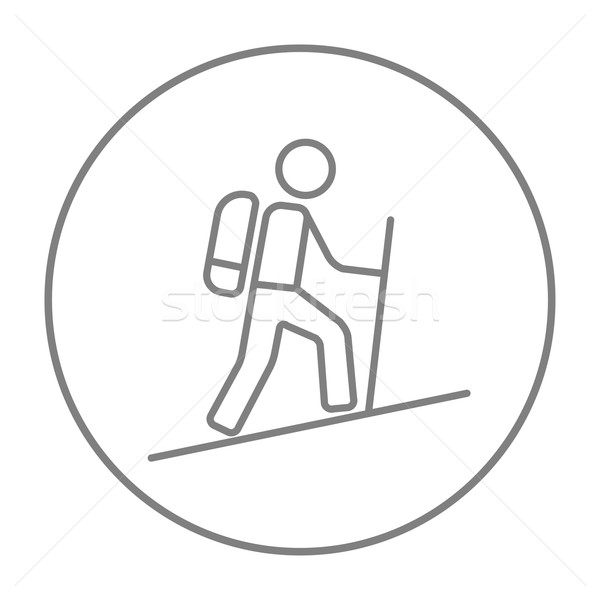 Tourist backpacker line icon. Stock photo © RAStudio