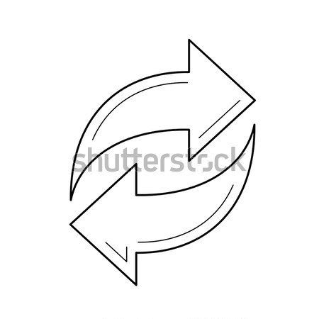 Dos circular flechas línea icono esquinas Foto stock © RAStudio