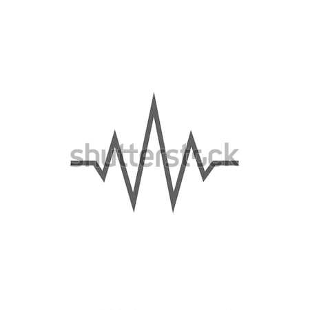 звуковая волна линия икона уголки веб мобильных Сток-фото © RAStudio