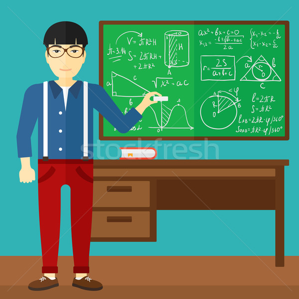 Man with chalk in hand. Stock photo © RAStudio
