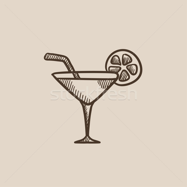 Cocktail glass sketch icon. Stock photo © RAStudio