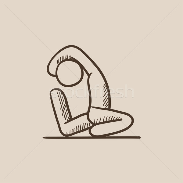 Man practicing yoga sketch icon. Stock photo © RAStudio