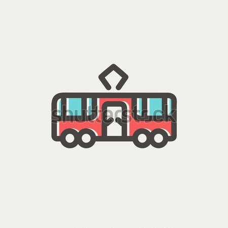 [[stock_photo]]: Tram · ligne · icône · web · mobiles