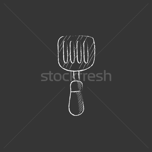 Küche Spachtel gezeichnet Kreide Symbol Hand gezeichnet Stock foto © RAStudio