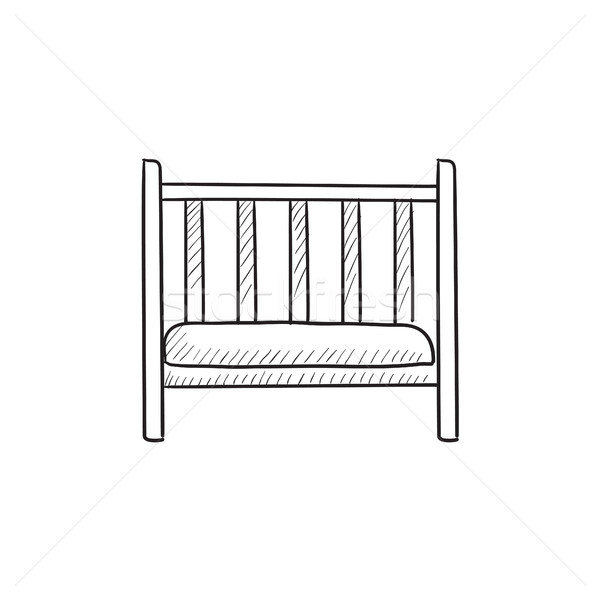 Baby cot sketch icon. Stock photo © RAStudio