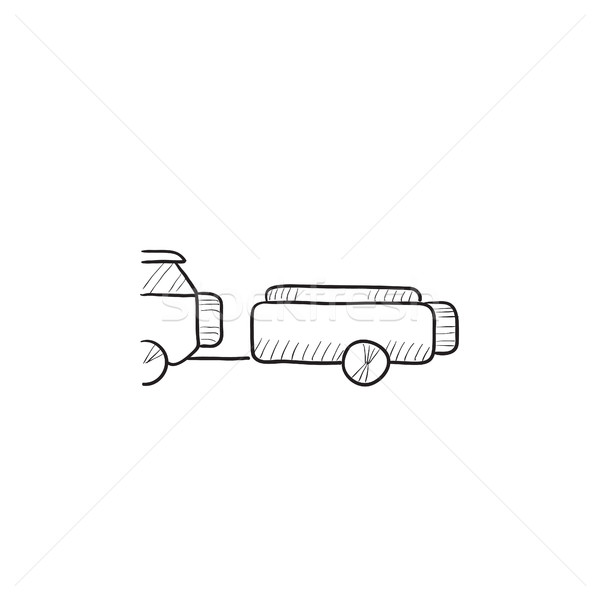 Car with trailer sketch icon. Stock photo © RAStudio