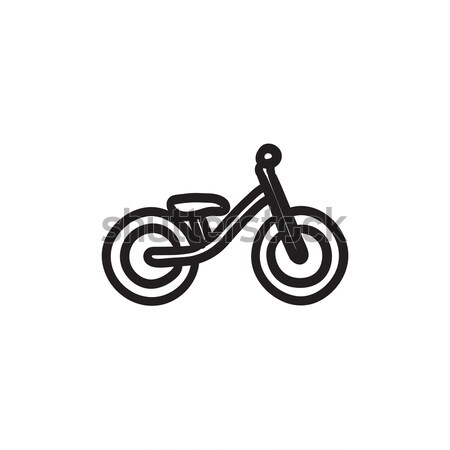 Gyermek bicikli rajz ikon vektor izolált Stock fotó © RAStudio