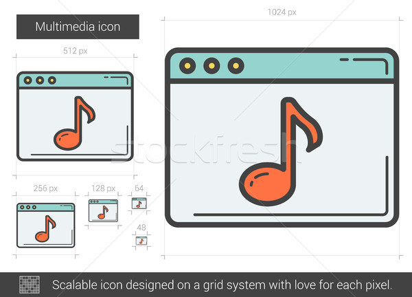 Multimedia línea icono vector aislado blanco Foto stock © RAStudio