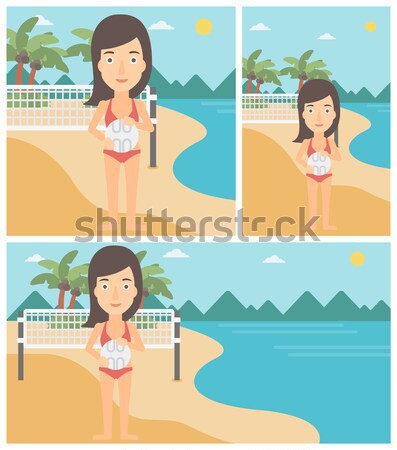 Beach volleyball player vector illustration. Stock photo © RAStudio
