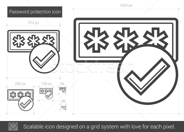 Contraseña protección línea icono vector aislado Foto stock © RAStudio