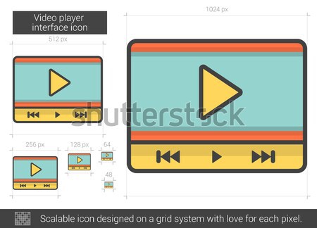 Video player interface line icon. Stock photo © RAStudio